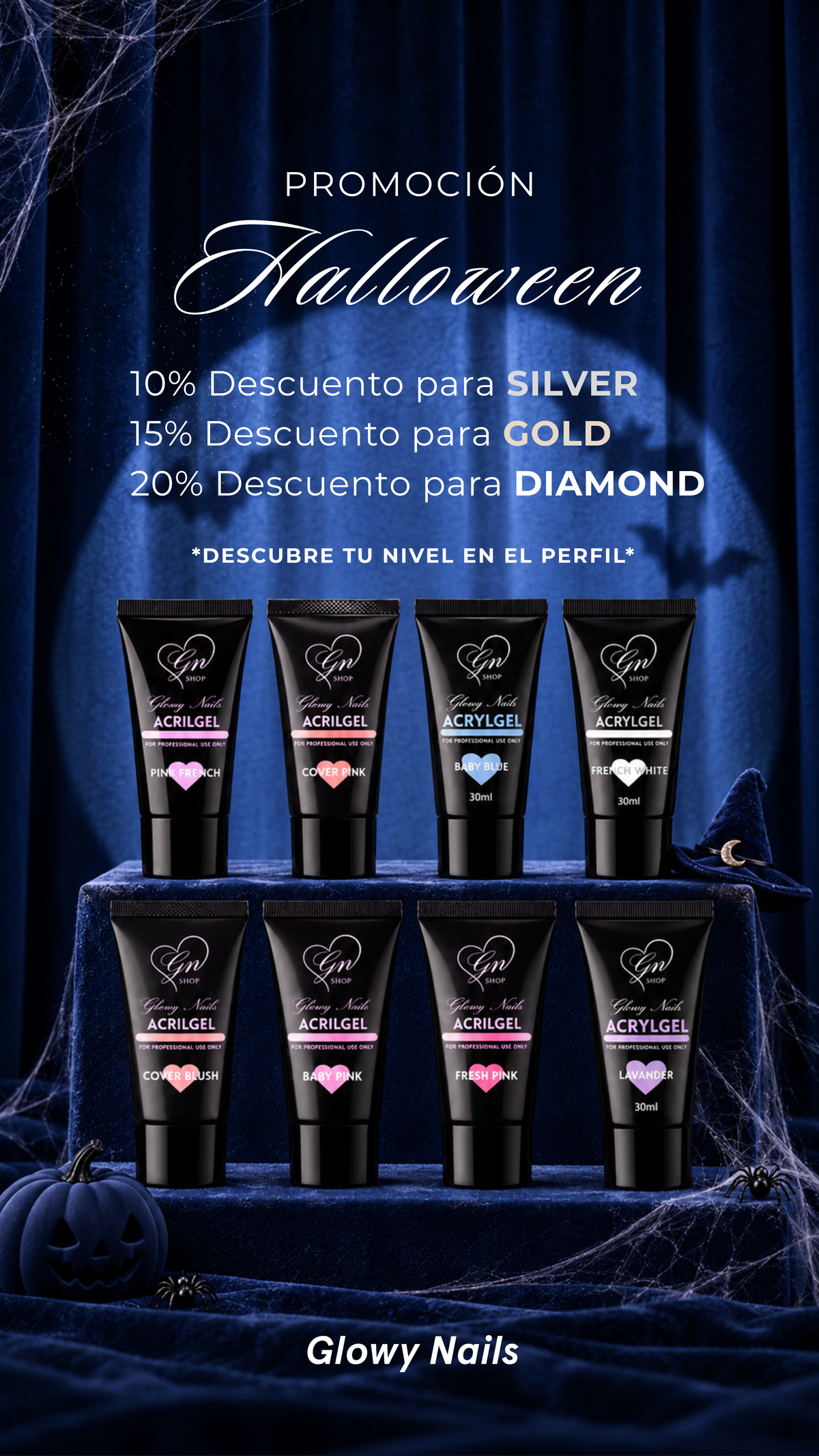 Promoción Halloween: 10% Plata, 15% Oro, 20% Diamante. Descubre tu nivel en tu perfil